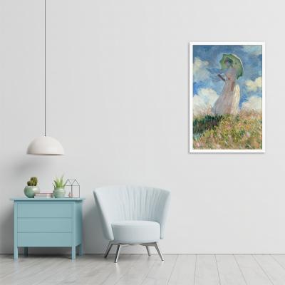 MUJER CON SOMBRILLA MIRANDO A LA IZQUIERDA, MONET