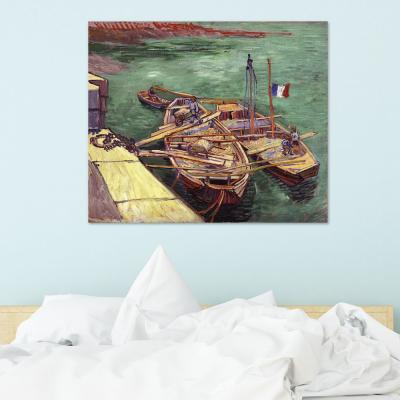BARCAZAS EN EL RODANO, VAN GOGH