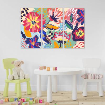FLORES ESTILO ACUARELA (TRIPTICO)