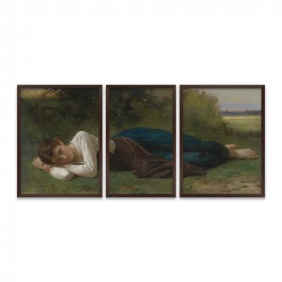 JOVEN RECOSTADA, WILLIAM BOUGUEREAU (TRIPTICO)